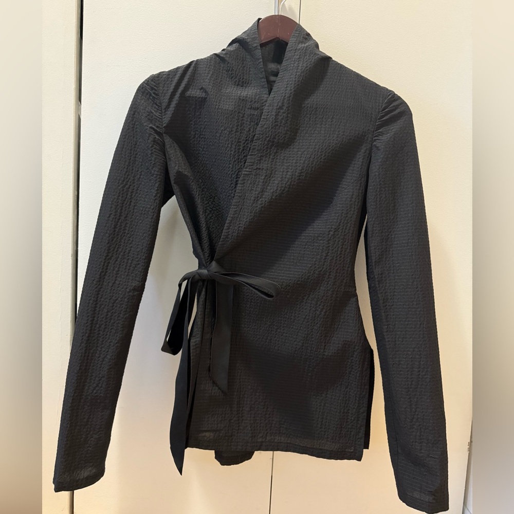Beautiful black/very dark gray Rick Owens wrap jacket, great condition, size 4